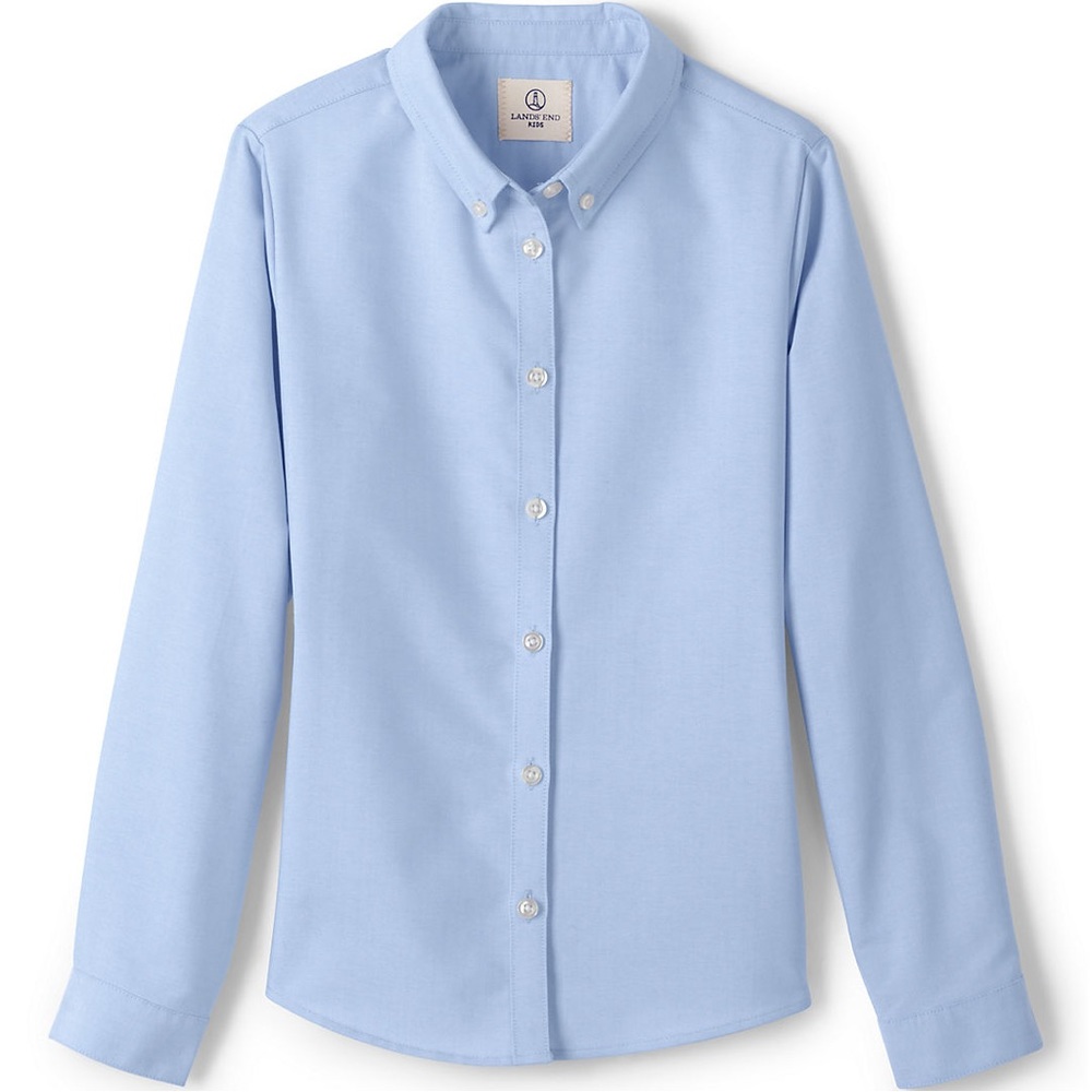 School Uniform Girls Long Sleeve Oxford Dress Shirt